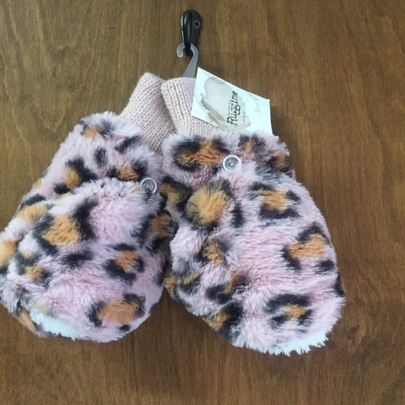 Ruggine Leopard Print Fingerless Mittens - Picture 3 of 5